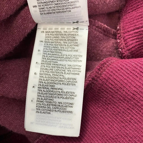 Adidas Originals Hoodie Sweatshirt Cropped Velour Purple Red Size US Small - Picture 10 of 12